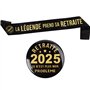 Cadeau Retraite 2025 1Pc Écharpe 1Pc Badge pour Homme “LA LÉGENDE Prend SA Retraite” Noir Doré Décoration Fête Départ en Retrait