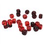 Lot de 48 Dés à 6 Faces, 15 Mm/0,6 Pouce en Plastique Noir et Rouge étanche Jeu de Dés de Jeu de Table Carré Dés avec 2 Sacs de 