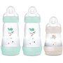 MAM Lot de 3 biberons anti-coliques de 160 ml et 260 ml avec tétine taille 1 dès la naissance