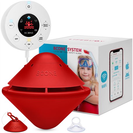 Système d'Alarme de Piscine BCONE® par Lifebuoy® | Certifié ASTM F2208 | Alarmes de Sécurité Bruyantes sur Unités de Maison et P
