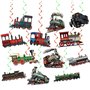 POMNUG 24 Pcs Train Pendentif Swirls Train Spirales Plafond Swirls Décorations Rétro Train Pendentif Décorations pour Train Anni