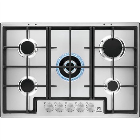 EGS75362X Plaque de cuisson 5 feux à gaz 75 cm en acier inoxydable