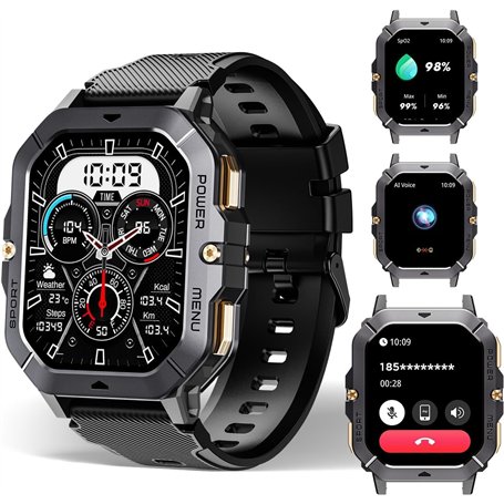 OBA Montre de Sport OUKITEL BT101 Homme 2.02 Pouces 100 Mode Sport Étanche 5ATM 410mAh Notifications
