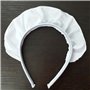 PHILSP Coiffe de soubrette large pour femme - Joli bandeau blanc de soubrette - Accessoire gothique fantaisie - Blanc