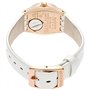 Swatch YSG133 - Montre, Bracelet en Cuir Couleur Blanche, Bracelet