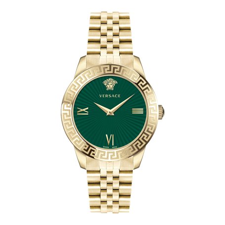 Montre Versace Greca Signature Femme Or Acier Cadran Vert 38mm VEVC00619