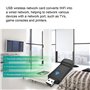 Adaptateur WiFi USB 300Mbps, Carte réseau sans Fil Multifonction pour TV avec Port LAN, câble réseau 1m, émetteur-récepteur WiFi