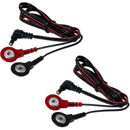 2 cables de connexion StenUp compatibles avec électrostimulateur SANITAS (SEM 42/43/44/50) | Connexion à bouton-pression de 3