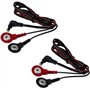2 cables de connexion StenUp compatibles avec électrostimulateur SANITAS (SEM 42/43/44/50) | Connexion à bouton-pression de 3