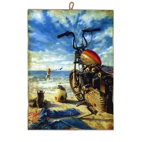KUSTOM ART Tableau de style vintage Harley Davidson avec bain de collection