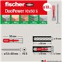 Fischer PowerBox 564282 Lot de 180 chevilles DuoPower avec vis et crochets pour mur plein, perforé et cloison sèche, 360 pièces 