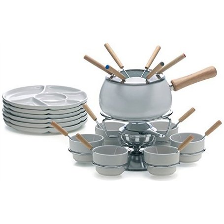 Excelsa Service à Fondue 28 pièces Blanc