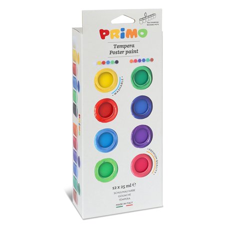 PRIMO - Kit Palette Peinture Enfant +3 Ans avec Peinture Gouache 25 ml
