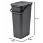Tontarelli - Poubelle MODA avec poignée 40L graphite