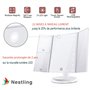 Nestling Miroir de Maquillage Triple grossissant, avec 21 LED, Miroir Lumineux 10 x / 3 x / 2 x avec écran Tactile, Double Alime