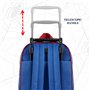 PERLETTI Spiderman Sac à Dos avec Roues pour Enfant - Sac à roulettes Amovible Garçon Bleu et Rouge École Maternelle - Cartable