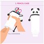 LEGAMI Lot de 10 stylos gel effaçables avec encre thermosensible, trousse Panda 2-en-1, gamme de couleurs d'encre - Design cylin