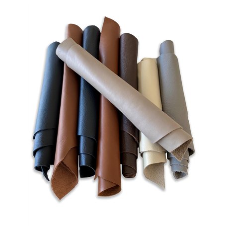 IPEA 1 kg Chutes de Cuir - Découpes de Vraie Cuir de Couleurs Mélangées Classiques en Tailles Aléatoires - Pièces de Cuir de For