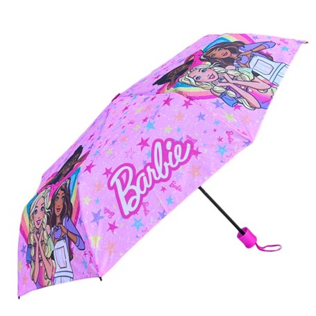 CARTOON Parapluie pliable pour Barbie fan parapluie pour filles 8 rayons ouverture manuelle coupe-vent