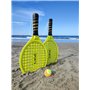Paire de raquettes de plage de tennis avec balle souple pour jeu en plein air, mer, plage et jardin, idéal pour enfants et adult