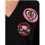 Love Moschino Sweat à Manches Longues et col en V Confortable Maillot de survêtement, Noir, 46 Femme