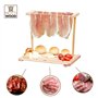 Mottinox Plateau en bois rectangulaire de service, porte-jambon, plateau pour apéritif et porte-jambon