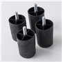 IPEA Lot de 4 Pieds en Plastique pour canapés et Meubles - Hauteur 80 mm - Lot de 4 Pieds avec vis pour fauteuils et armoires - 