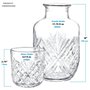 DUHALINE Crystal Ensemble de 2 carafes et verres de chevet en cristal avec pichet et gobelet, 525 ml