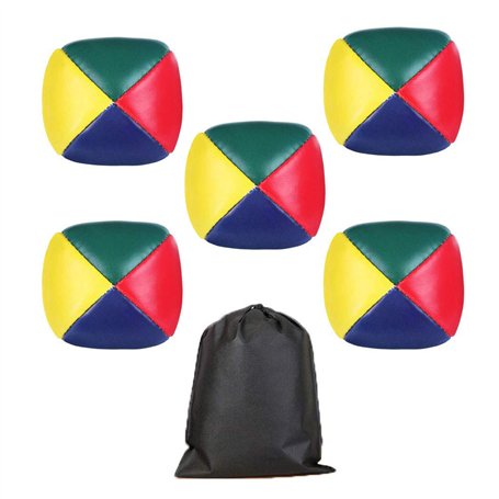 Kungfu Mall 5pcs débutants balles de Jonglerie Douces et faciles balles de Jonglerie pour Enfants et Adultes avec Sac de Rangeme