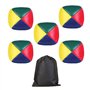 Kungfu Mall 5pcs débutants balles de Jonglerie Douces et faciles balles de Jonglerie pour Enfants et Adultes avec Sac de Rangeme