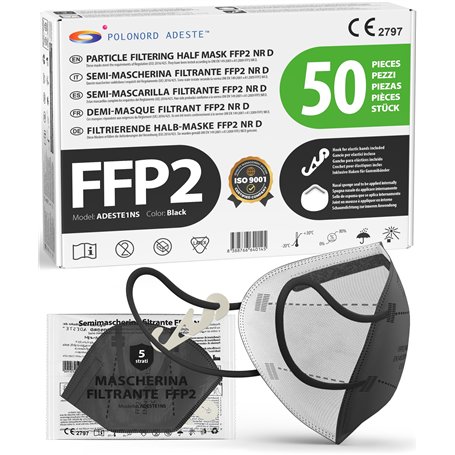 ADESTE – 50 Masques FFP2 Noirs Certifiés CE