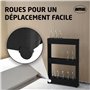 Amig - Chariot de rangement étroit avec roulettes Böken | Noir | 54 x 12 x 78 cm | Chariot de rangement auxiliaire | Unité de ra