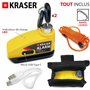 KRASER KR7Y Antivol Moto Bloque Disque Alarme USB Rechargeable, 110dB Capteurs de Mouvement, Étanche Résistant Visible avec Acce