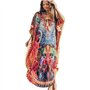 Longue Robe de Plage Maxi Kaftan Pareos Bohème Maillot De Bain Élegante Bikini Cover Up pour Femme
