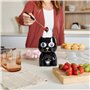 Balvi Service à Fondue Wake Cat Couleur Noir Thermosensible, Le Chat ouvre Les Yeux lorsqu'il se réch