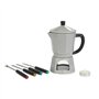 Balvi Service à Fondue Moka Couleur Gris Appareil à Fondue en Forme de cafetière Italienne Céramique