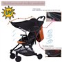 Pare Soleil Poussette Universelle Anti-UV UPF50+ Canopy Auvent de Poussette Réglable Poussette protection soleil Housse de Solei
