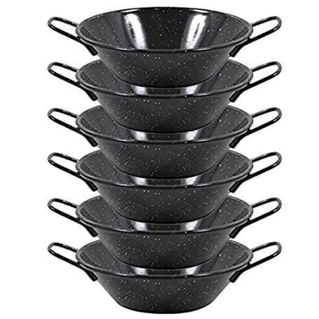 Space Home - Poêle à Paella Mini - Acier Émaillé Vitrifié - Revêtement Interieur Antiadhésif - Lot 6-16 cm