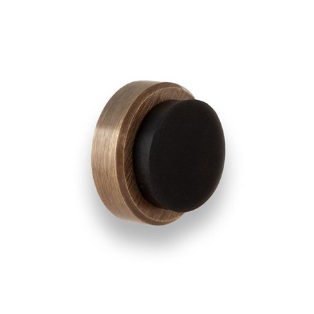 EVI Herrajes | Butée de porte adhésive | Installation murale/poignée | 24 x 14 mm | Taille discrète | Laiton finition cuir | Com