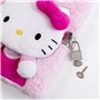 Hello Kitty Girls Journal intime 3D avec cadenas A5 ligné en peluche pour l'école