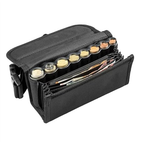Sacoche Serveur Monnayeur Pièces Euro – Portefeuille Serveur e Taxi - Porte Monnaie Trieur de Pièces 8 Compartiments - 4 Compart