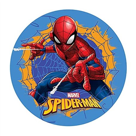 Dekora - Decoration Gateau Anniversaire Feuille Azyme de Spiderman - 20 cm Diametre