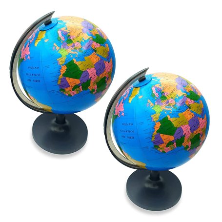 EUROXANTY Globe terrestre Globe Carte du monde Carte en espagnol Rotation Étudier la géographie Décoration de bureau Diamètre 18