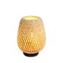 Alpinaluz Lampe de Table Nordique Rustique avec Abat-Jour en Rotin Naturel et Fibre de Bambou