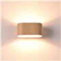Alpinaluz Applique murale intérieure - Lumière haut et bas - Design incurvé en acier laqué couleur bois marron - Douille LED G9