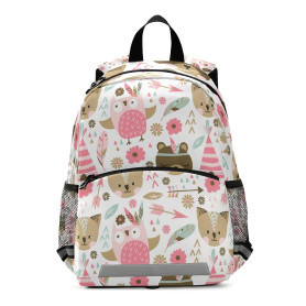 ISAOA Sac à dos pour enfant avec rênes pour garçons et filles, motif animaux roses, sac à dos pour enfants, sac à dos de garderi ISAOA Sac à dos pour enfant avec rênes pour garçons et filles