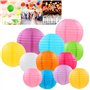 Lanternes en Papier 12 Pièces STARPIA Lampion Chinois Abat-jour en Papier 6" 8" 10" 12" Ronde Lampes en Papier Boule pour Décora