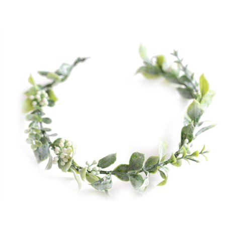 Uongeod Couronne de fleurs pour cheveux Boho Couronne florale artificielle Couronne de mariée pour cérémonie de mariage