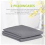 Duractron Lot de 2 Taie d’oreillers 100% Microfibre Super Douceur, Anti-acariens et Hypoallergénique, 50 cm x75 cm. (Gris)