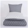 Vency Housse de Couette 220x240 3-Pièces Gris - Oeko-TEX 80% Coton & 20% Polyester, 1x Housse de Couette avec Fermeture éclair +